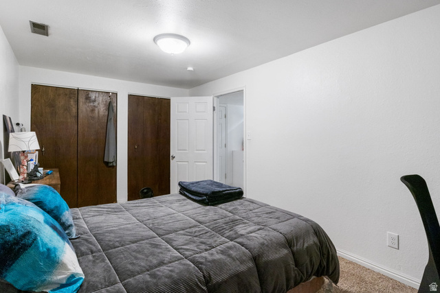 41 Benchmark Village Tooele, UT 84074 - Photo 20 of 26 Bedroom featuring carpet and two closets