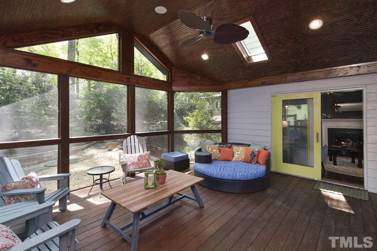 2908 Sandia Drive Raleigh, NC 27607 - Photo 5 of 29 Recent, permitted outdoor addition- you can enjoy this relaxing space all year with private wooded views.