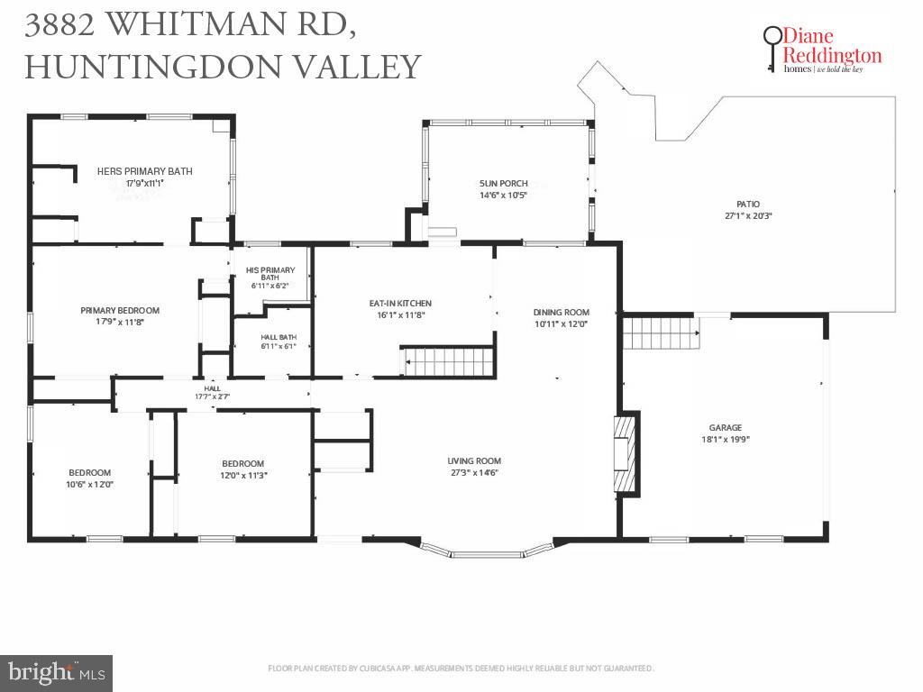 3882 Whitman Road Huntingdon Valley, PA 19006 - Photo 56 of 57 Floorplan - First Floor