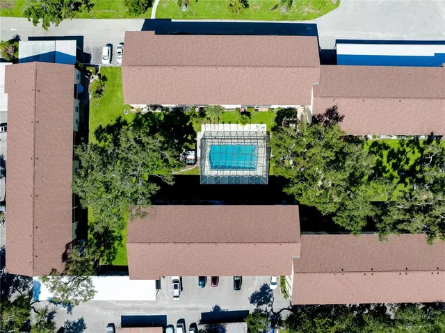 an aerial view of a house