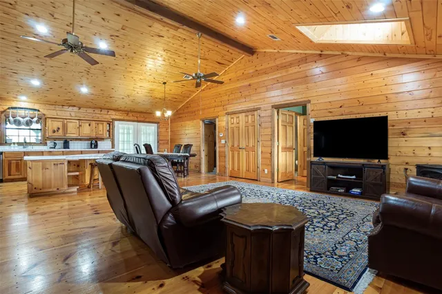 a living room with furniture