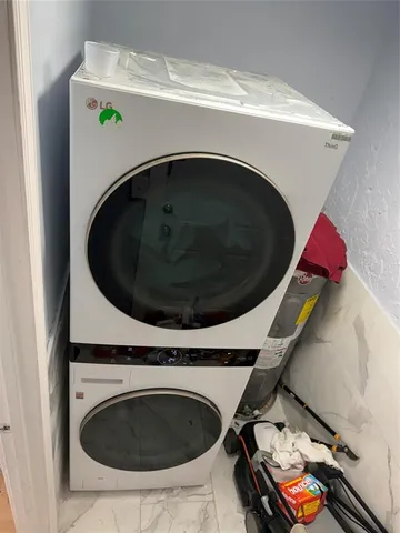 a utility room with a washer and dryer