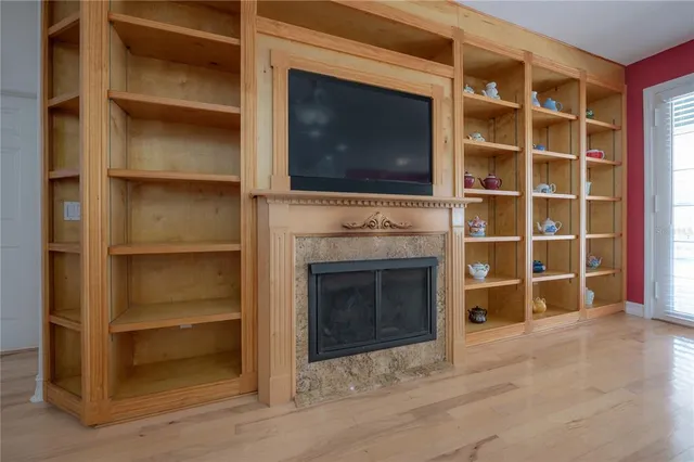 a view of a door and a window