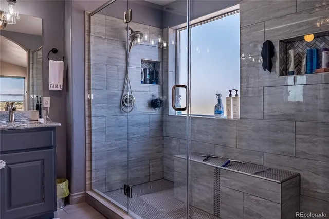 a bathroom with a shower