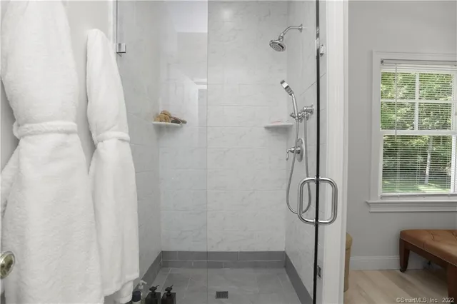 a bathroom with a shower