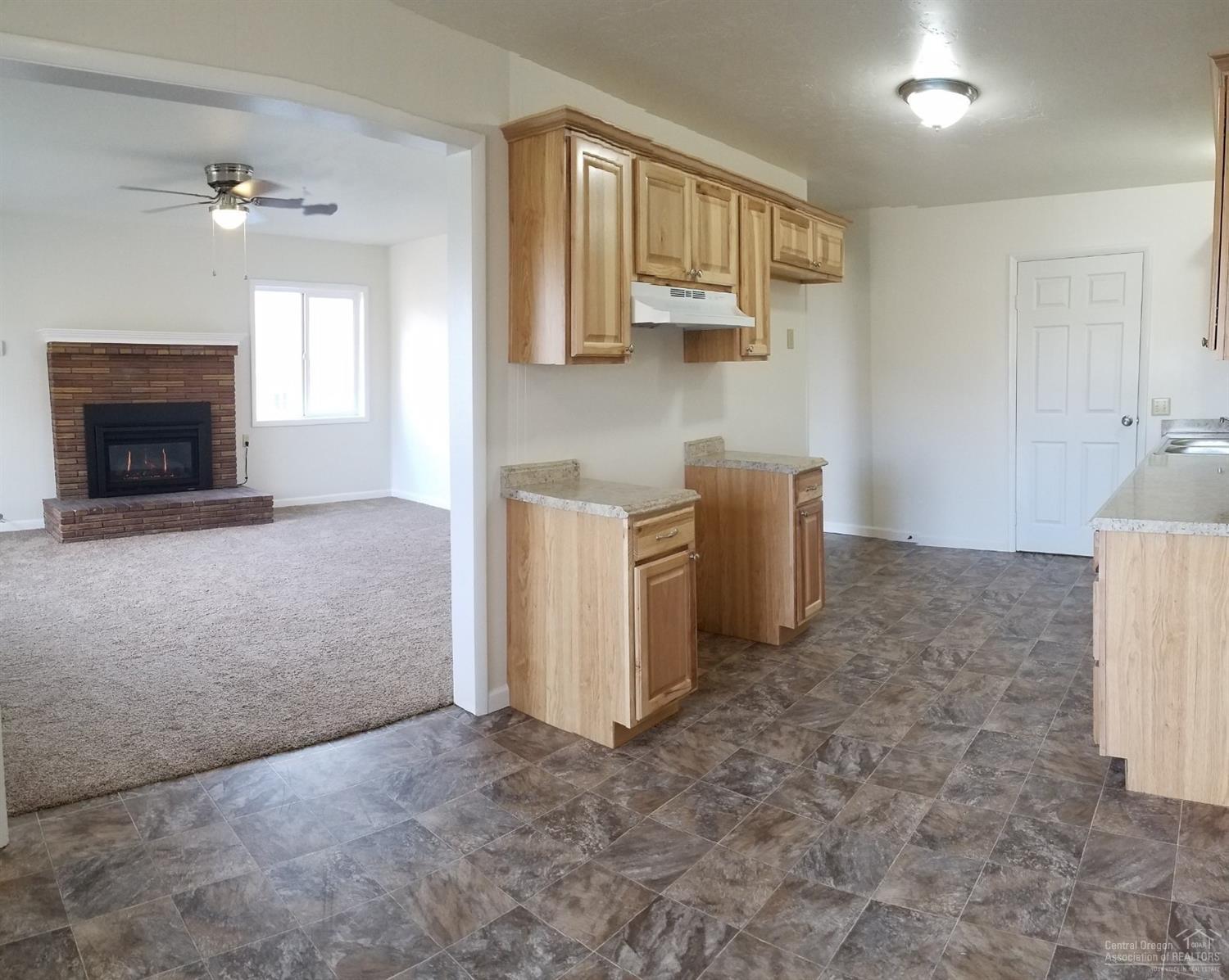 Kitchen/dining area looking into living