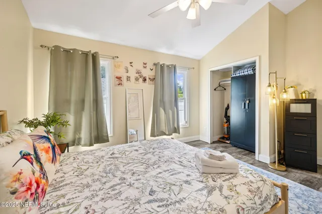 a front view of a building with glass windows and door