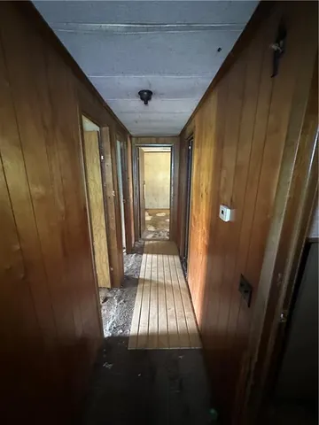 a view of a room with a window