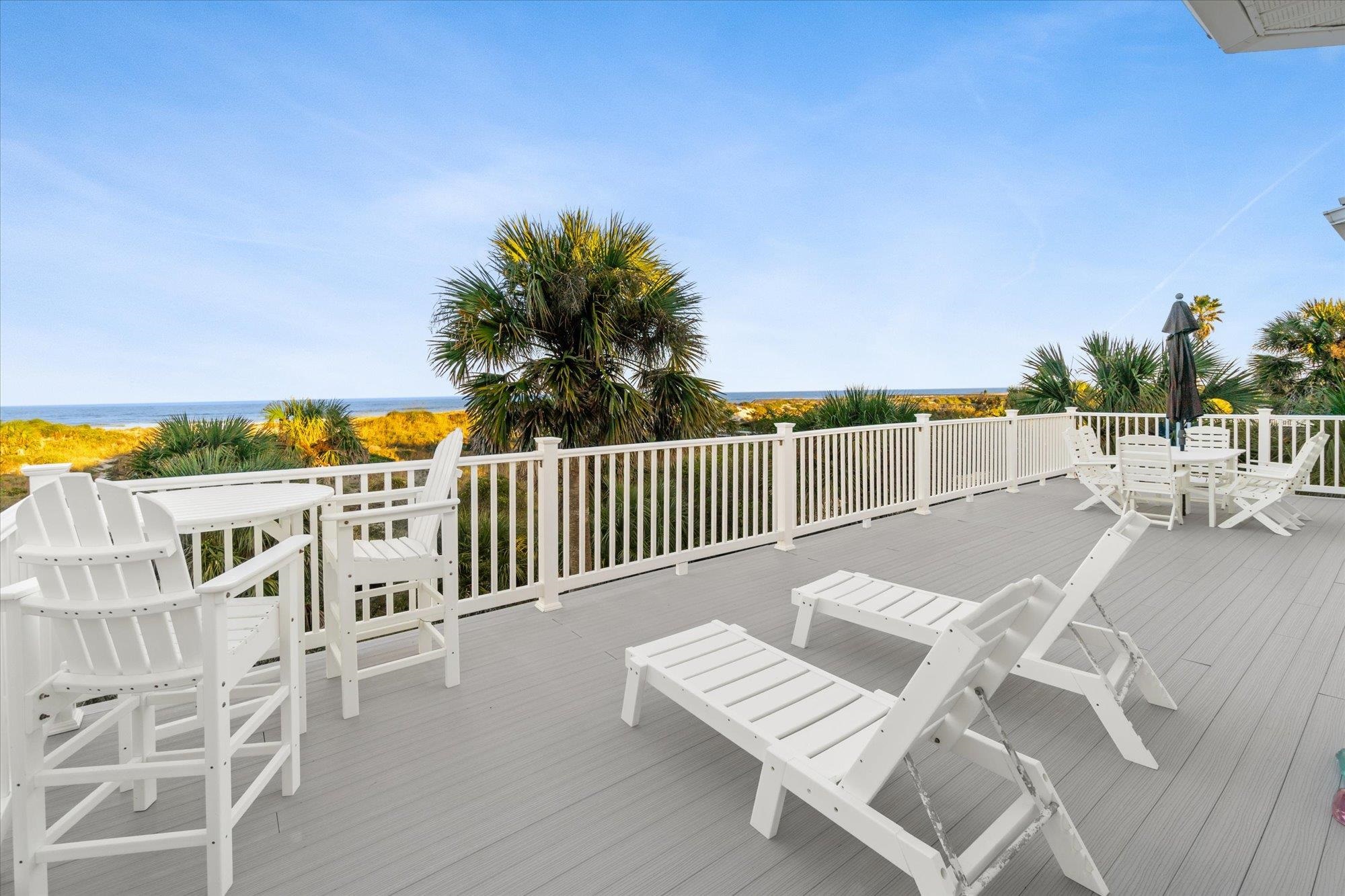 Wooden deck with outdoor dining area