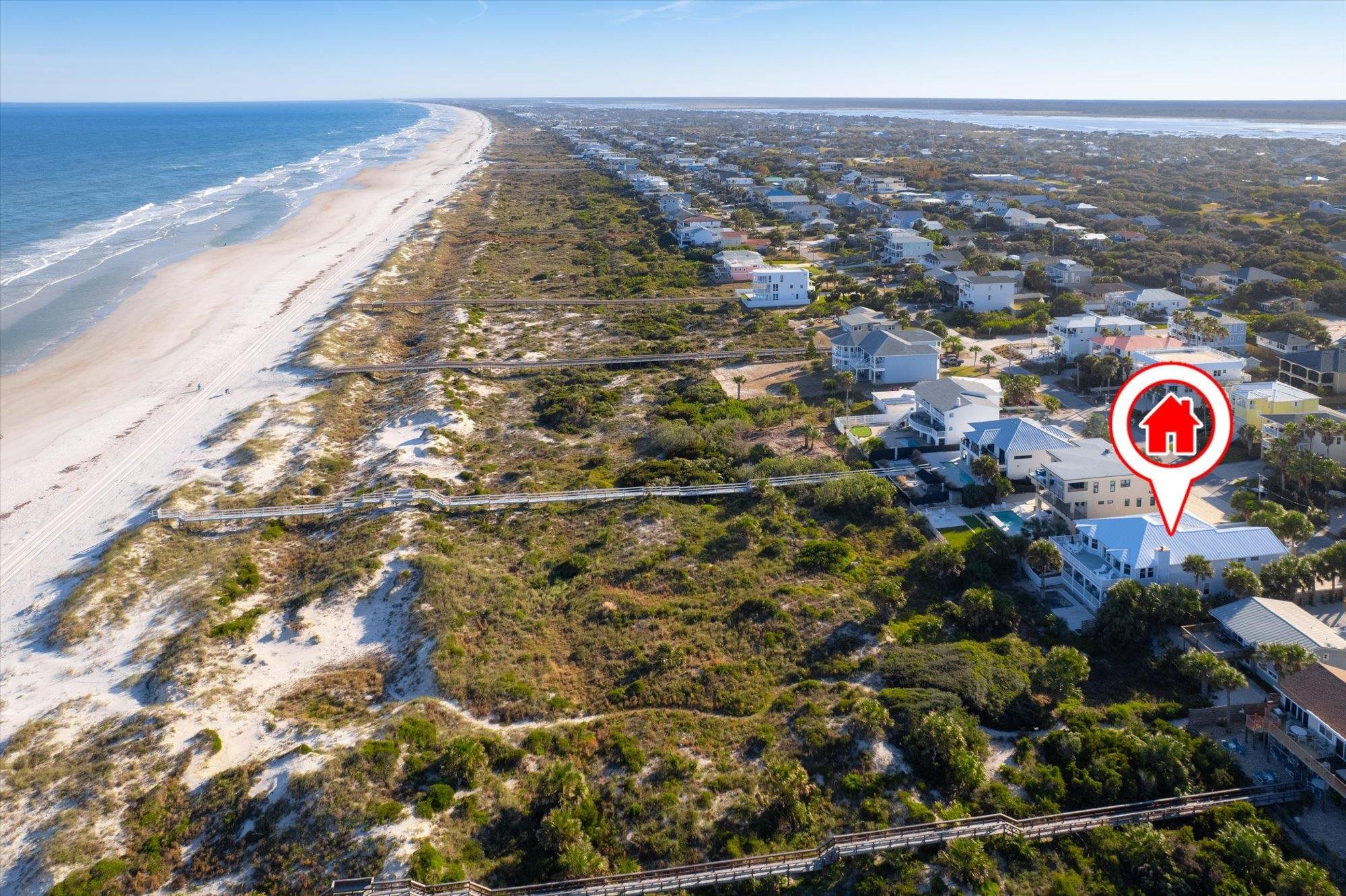 5042 Atlantic View St. Augustine, FL 32080 - Photo 49 of 72 Aerial overview of property's location featuring extended coastline and nearby suburban area