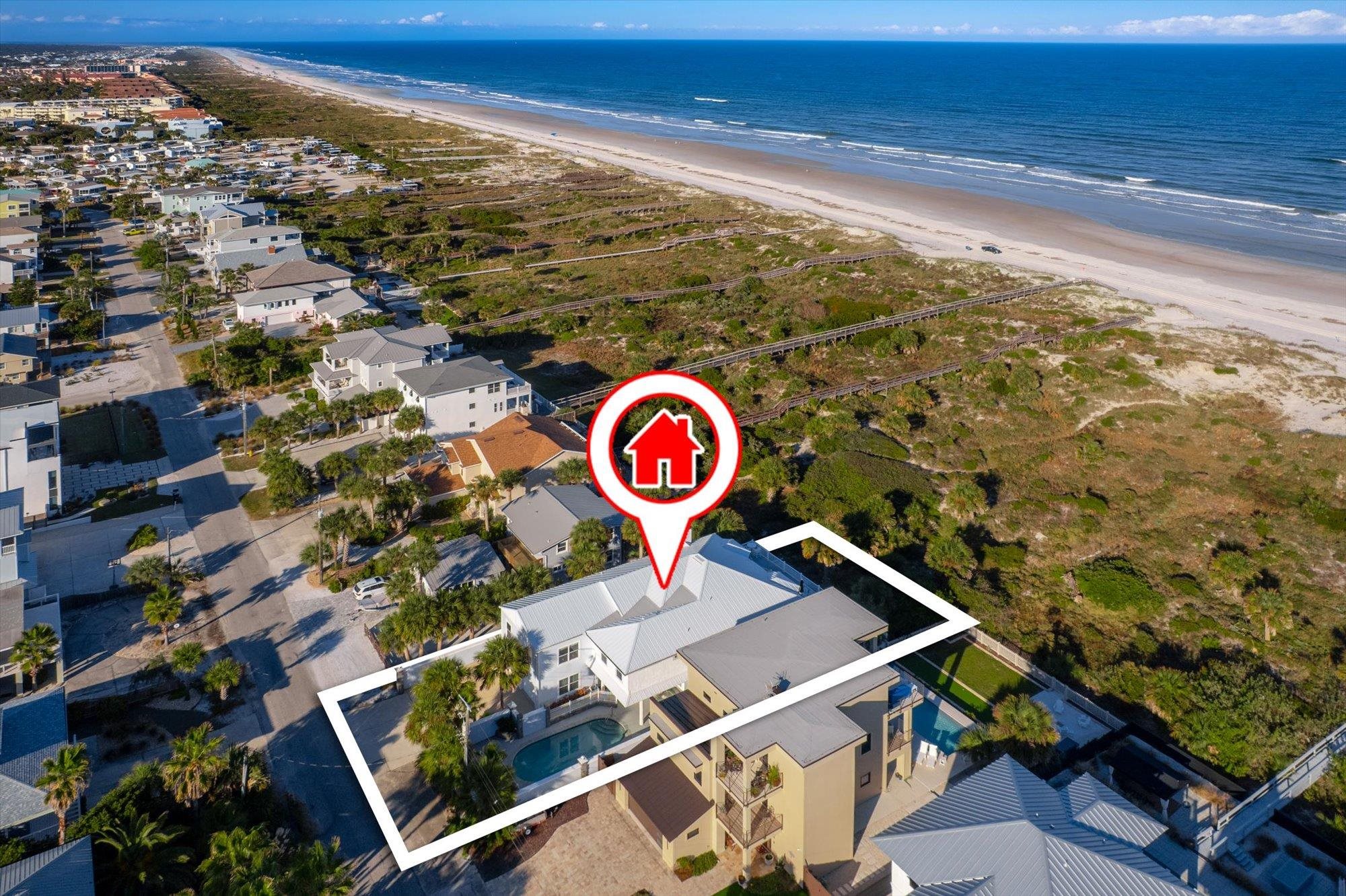 5042 Atlantic View St. Augustine, FL 32080 - Photo 51 of 72 Aerial view of property and surrounding area featuring nearby suburban area