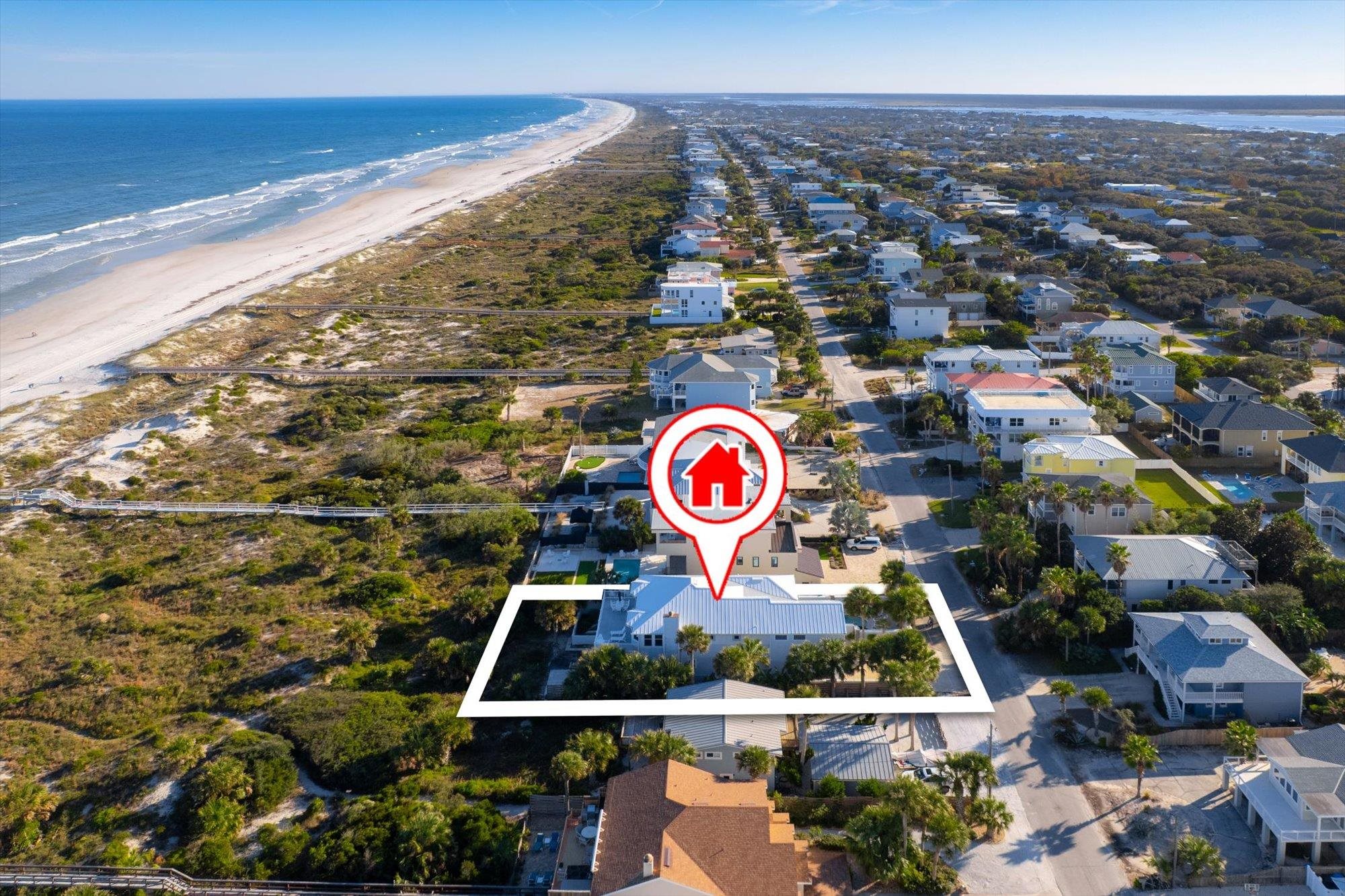 5042 Atlantic View St. Augustine, FL 32080 - Photo 64 of 72 Aerial perspective of suburban area featuring expansive coastline