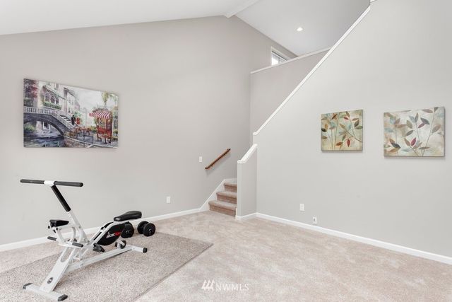 a view of a hallway with workspace