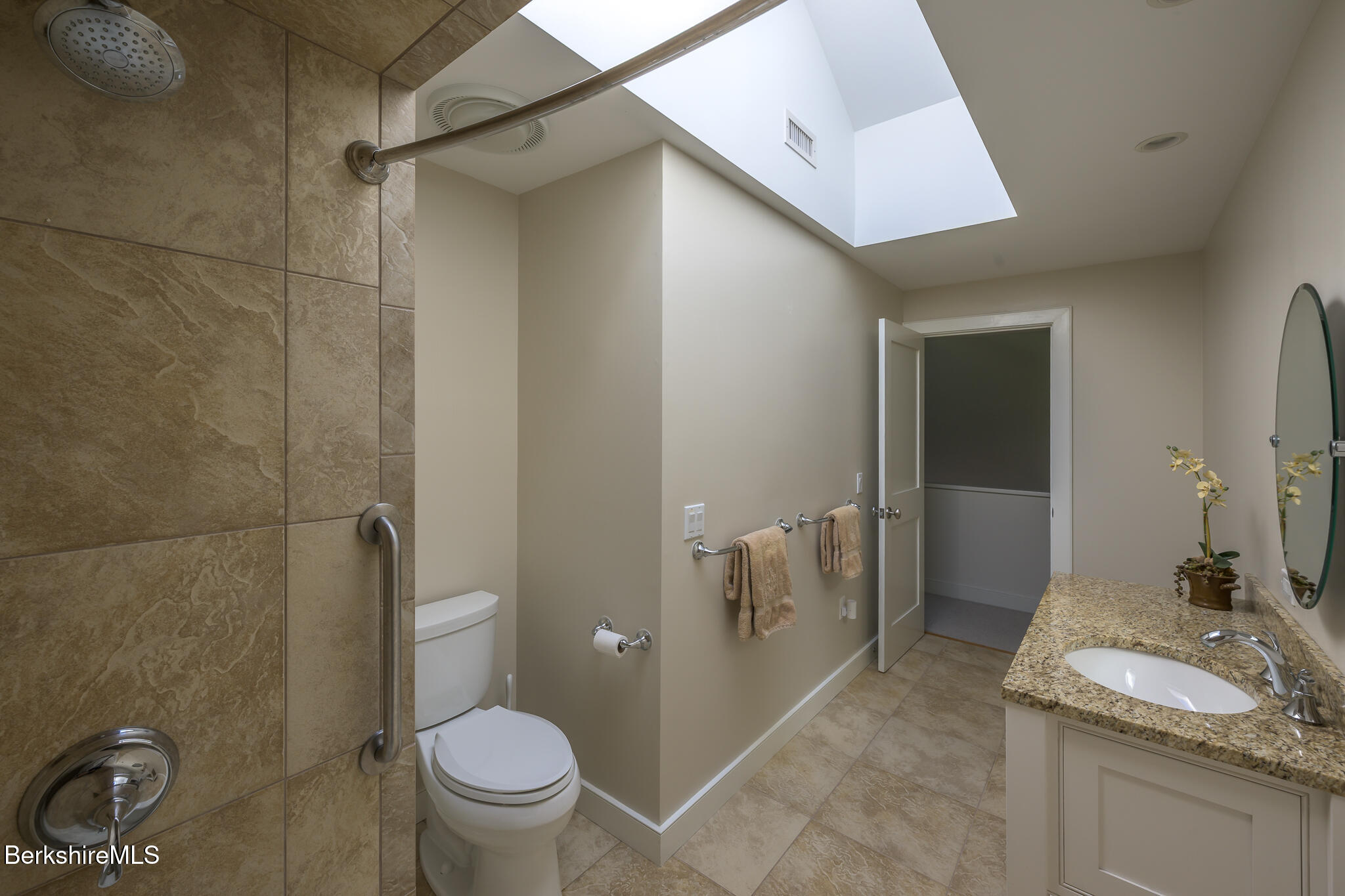 91 North Undermountain Road Egremont, MA 01230 - Photo 52 of 64 a bathroom with a granite countertop sink toilet and shower