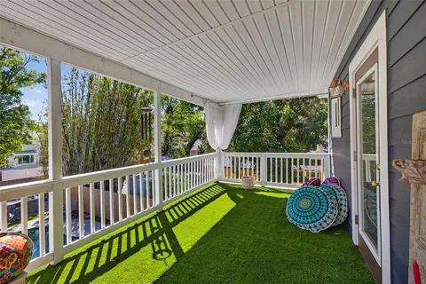 a view of deck with furniture