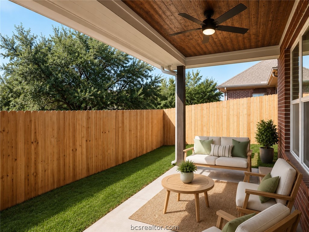 2002 Reagan Court Bryan, TX 77802 - Photo 15 of 16 a outdoor living space with furniture and a potted plant