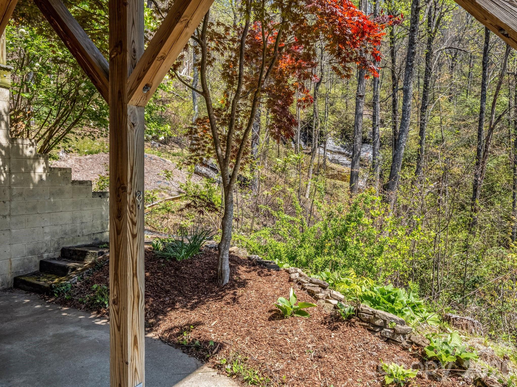 1424 Wolf Pen Road Old Fort, NC 28762 - Photo 37 of 45 a view of a yard with plants and trees