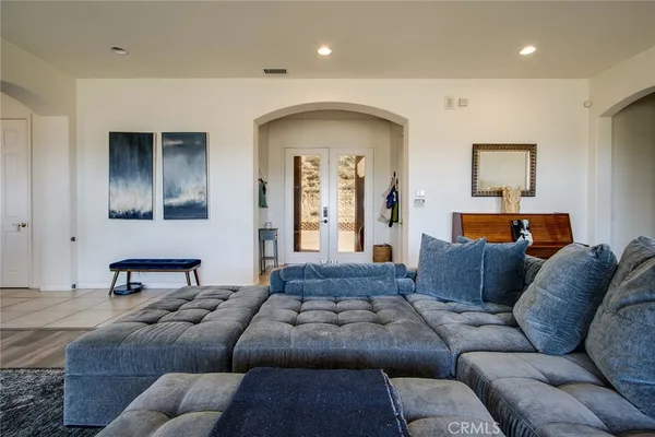 a living room with furniture