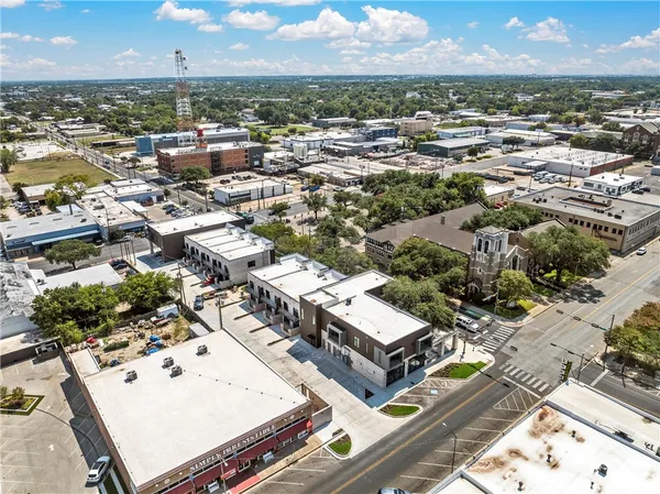 an aerial view of multiple house