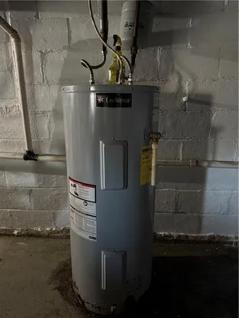 a close view of water heater room