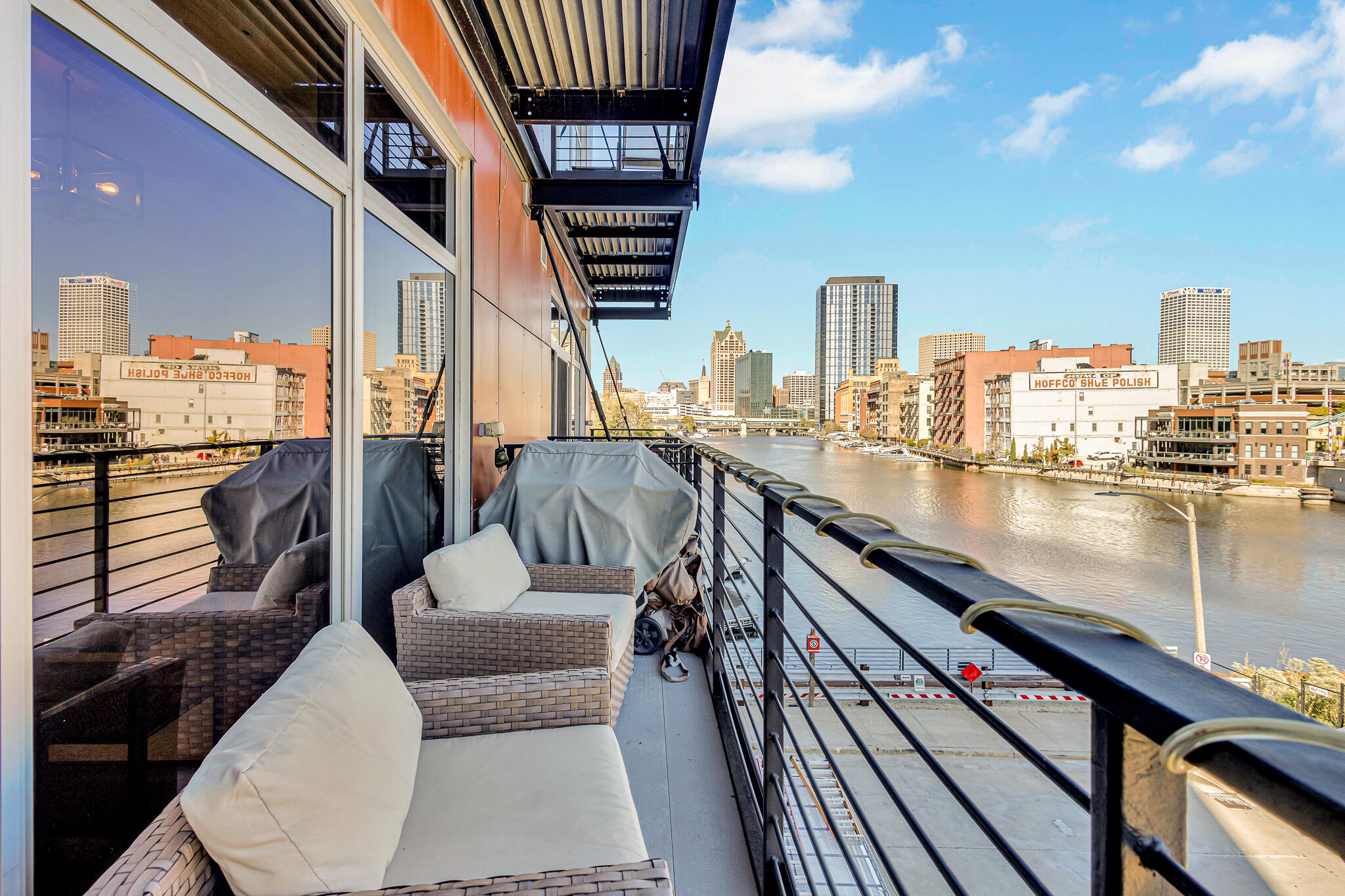 Balcony with River Views
