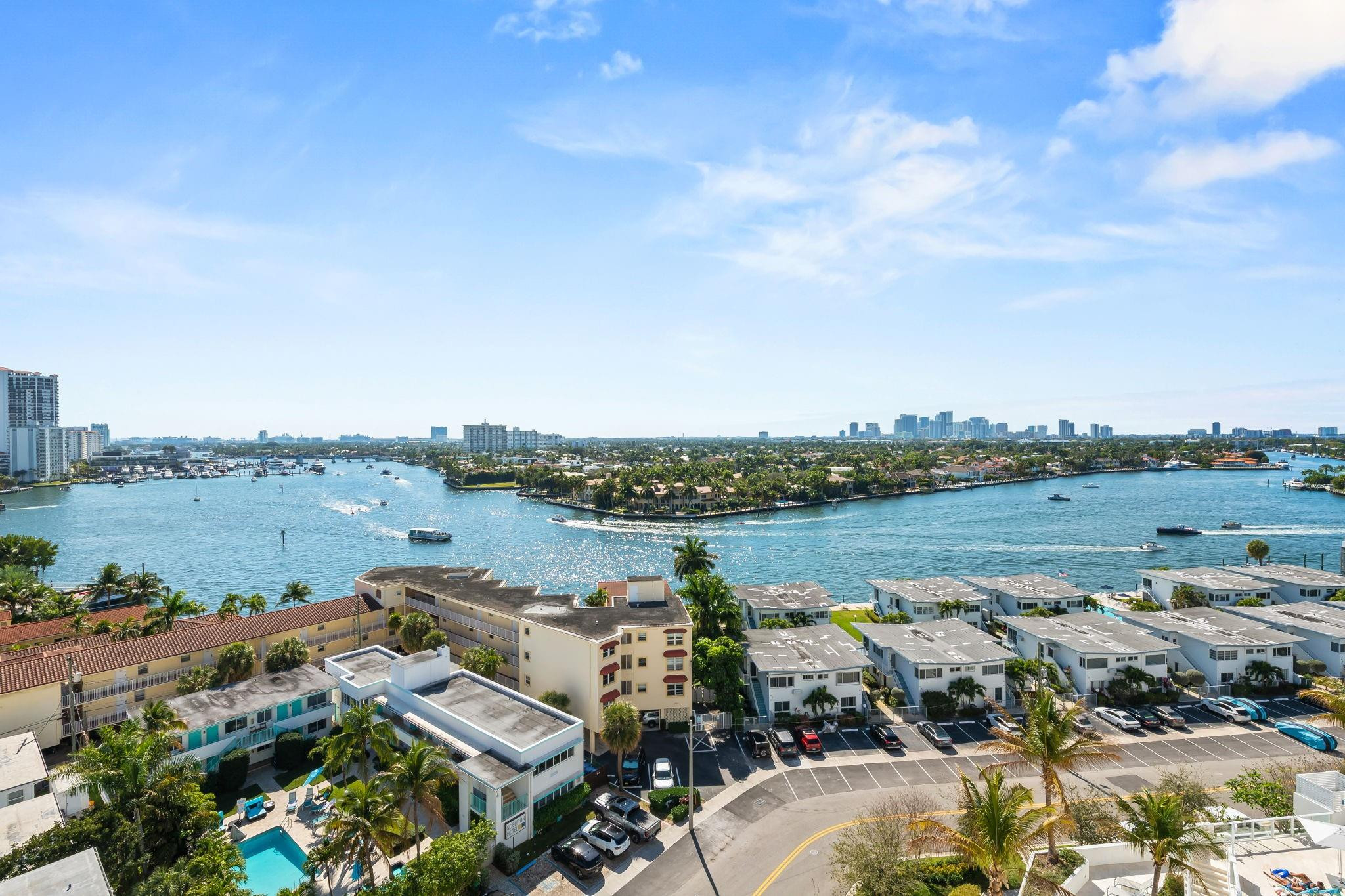401 North Birch Road, Unit 1100 Fort Lauderdale, FL 33304 - Photo 30 of 30 a view of a lake with houses in the back