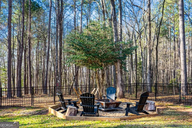 a view of a lake with a city view
