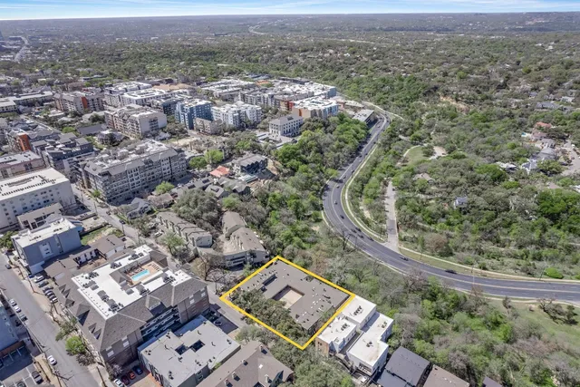an aerial view of multiple house