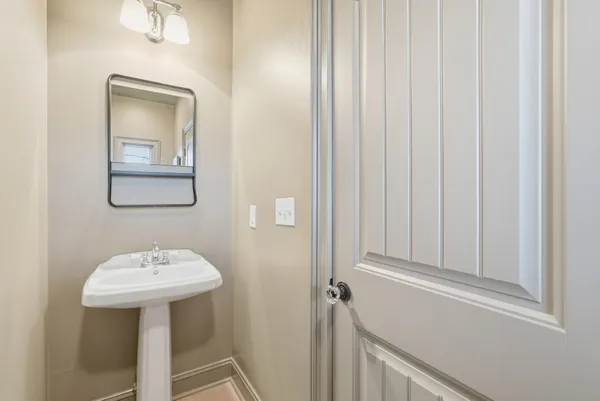 a view of balcony with wooden floor