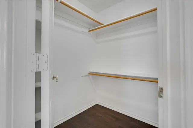 a view of small space with racks on the wall