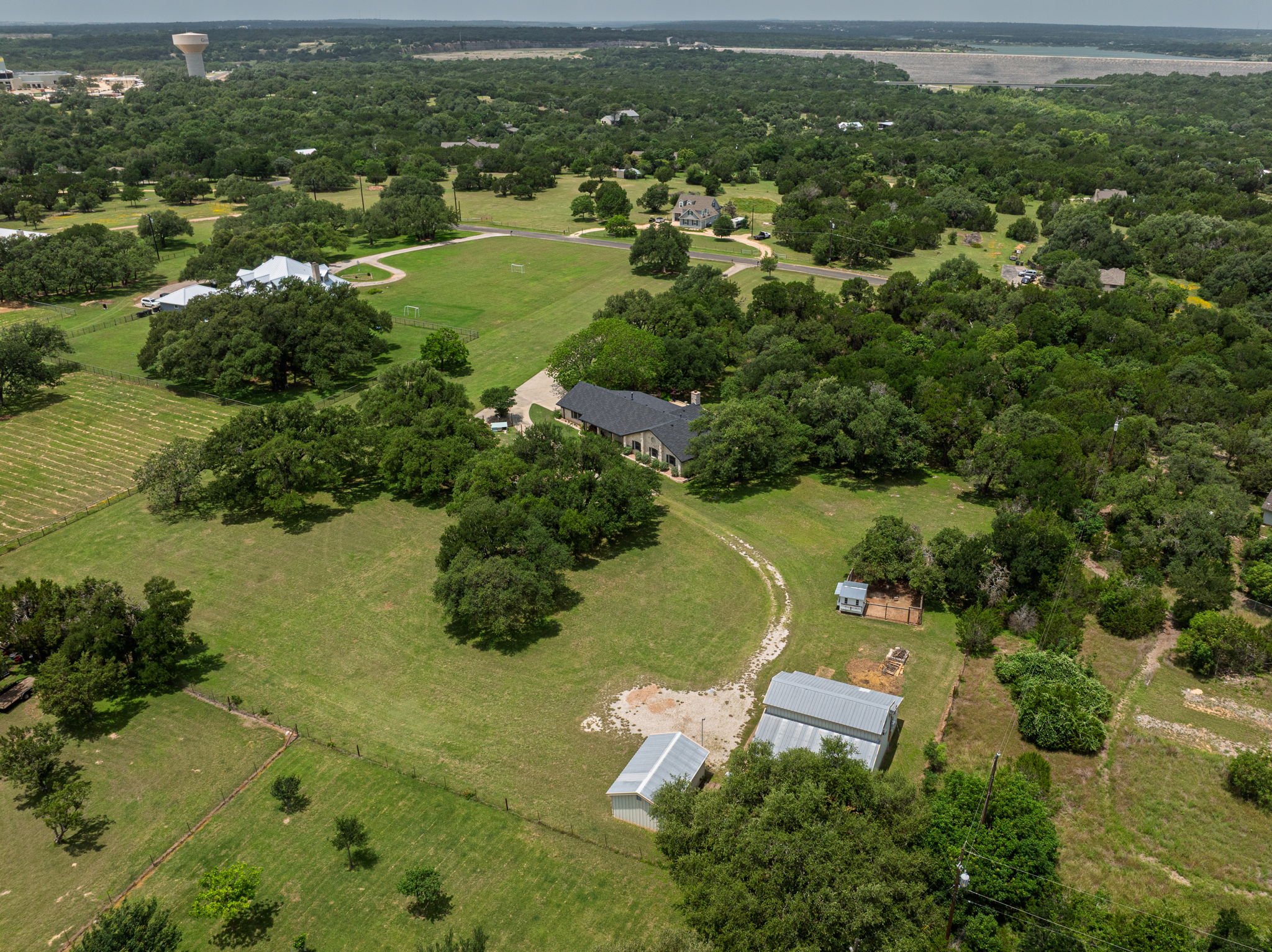 320 Greenridge Road Georgetown, TX 78628 - Photo 37 of 38 an aerial view of residential houses with outdoor space and trees