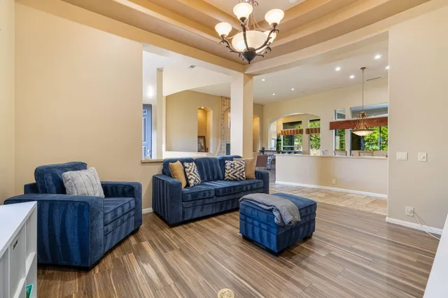 a view of a lake with a mountain in the background