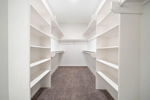 a view of a room with shelves