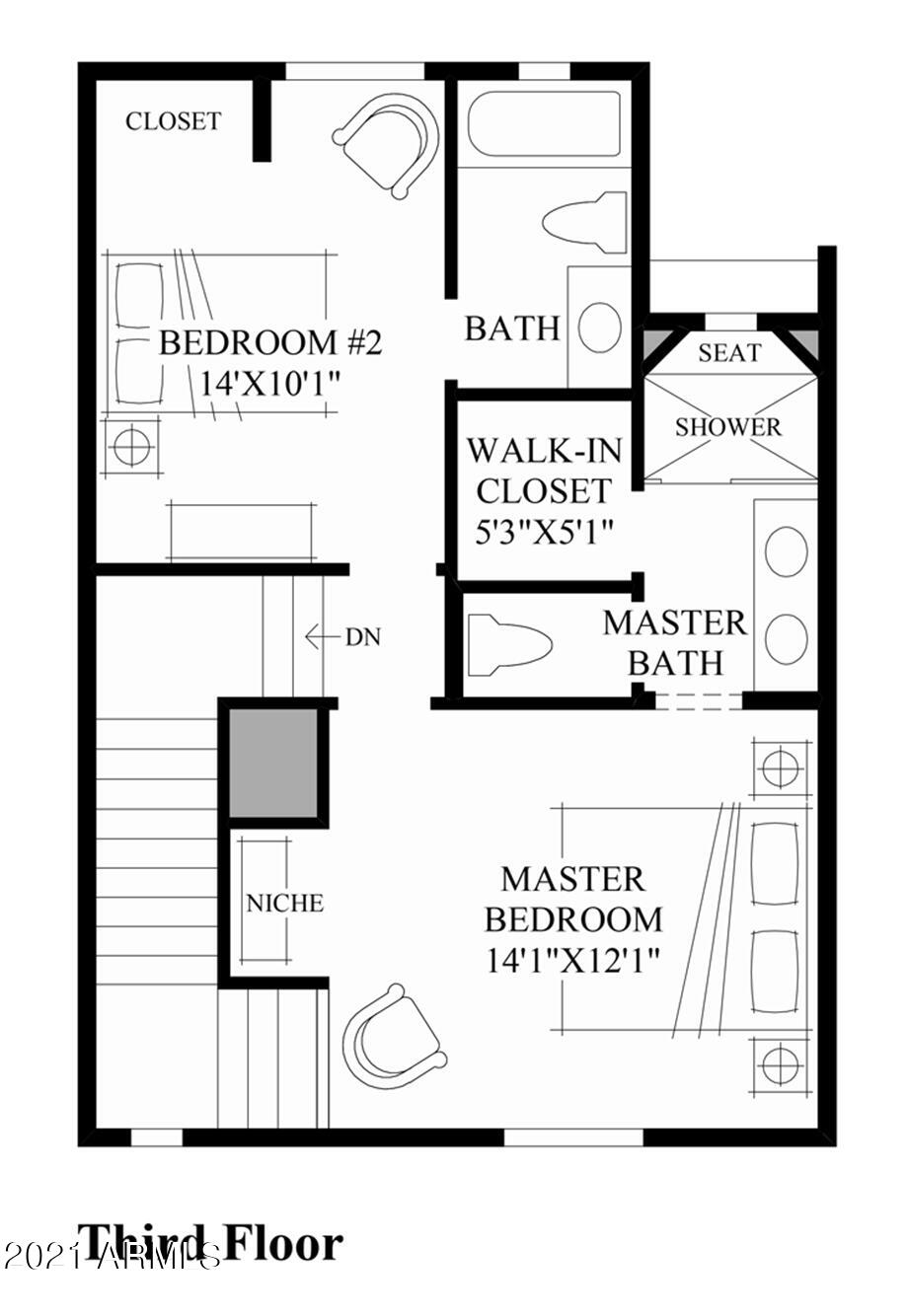 3935 East Rough Rider Road, Unit 1363 Phoenix, AZ 85050 - Photo 39 of 40 floorplan 3rd level