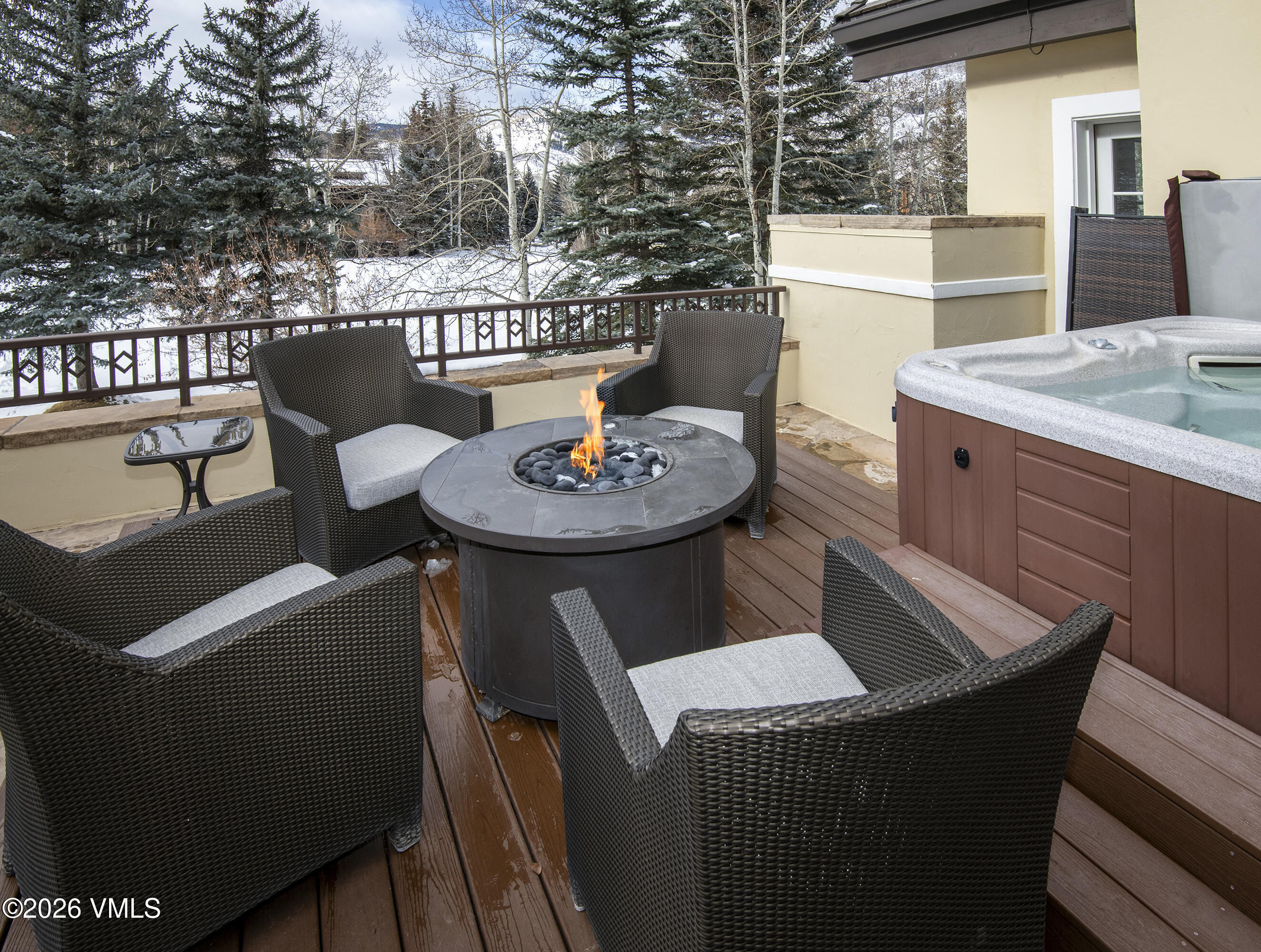 458 Vail Valley Drive, Unit R5 Vail, CO 81657 - Photo 37 of 39 Patio - Fire Pit - Hot Tub