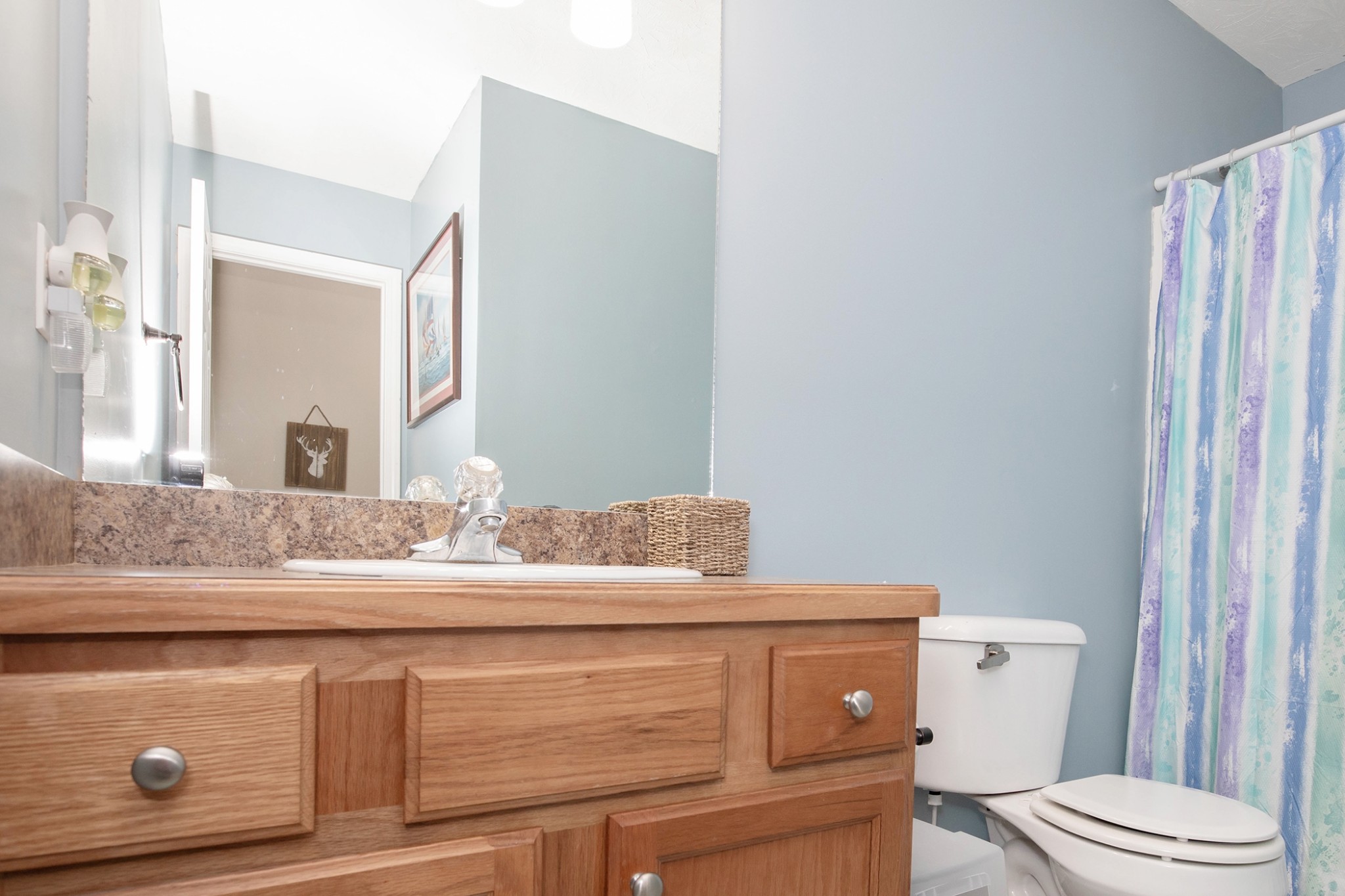 148 Filly Lane Springfield, TN 37172 - Photo 25 of 33 a bathroom with a granite countertop toilet sink and mirror