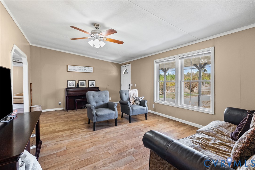 299 Arvin Store Road Keysville, VA 23947 - Photo 10 of 45 a living room with furniture a fireplace and a window