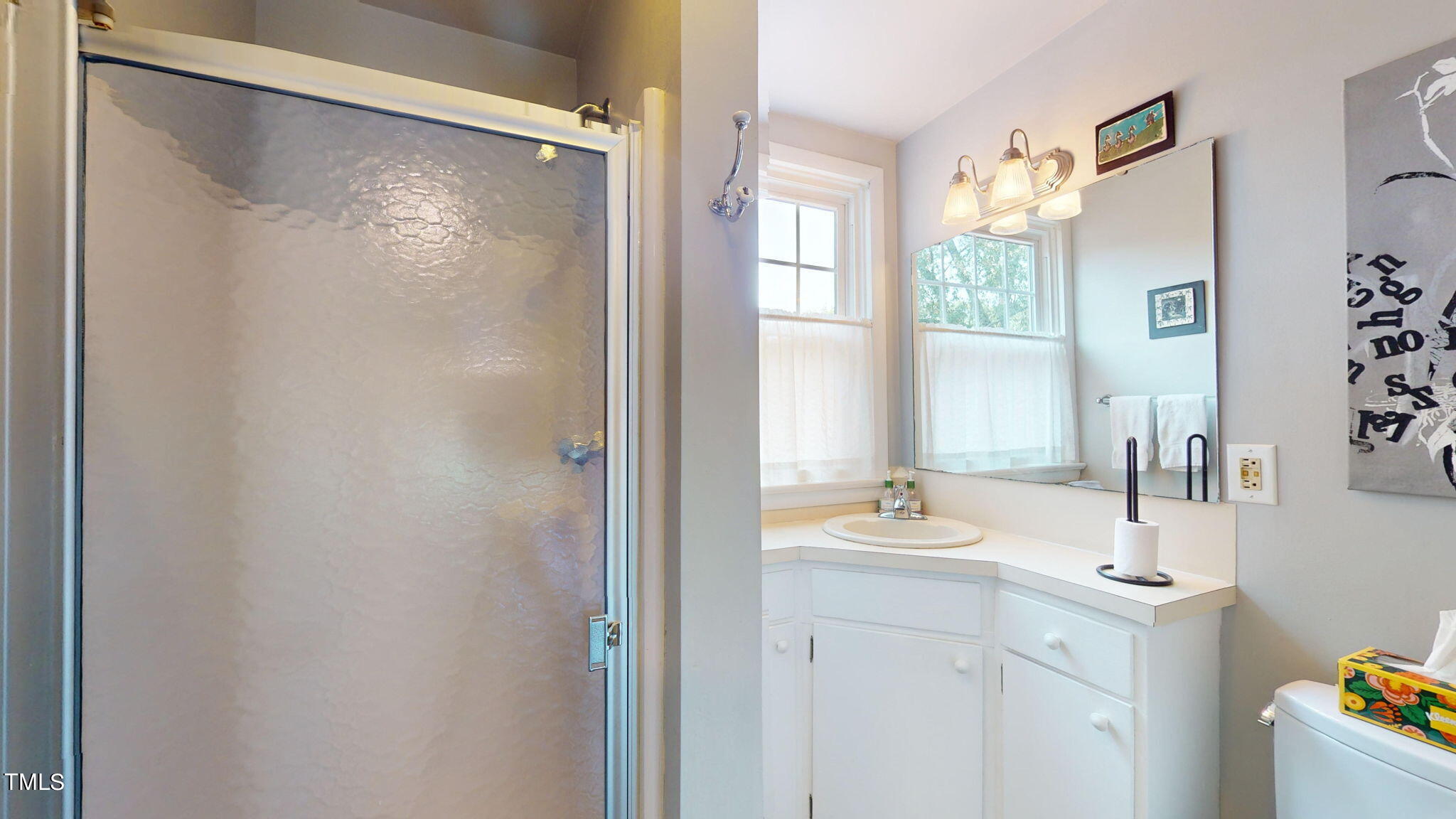 132 Woodburn Road Raleigh, NC 27605 - Photo 37 of 53 a bathroom with a sink and a mirror