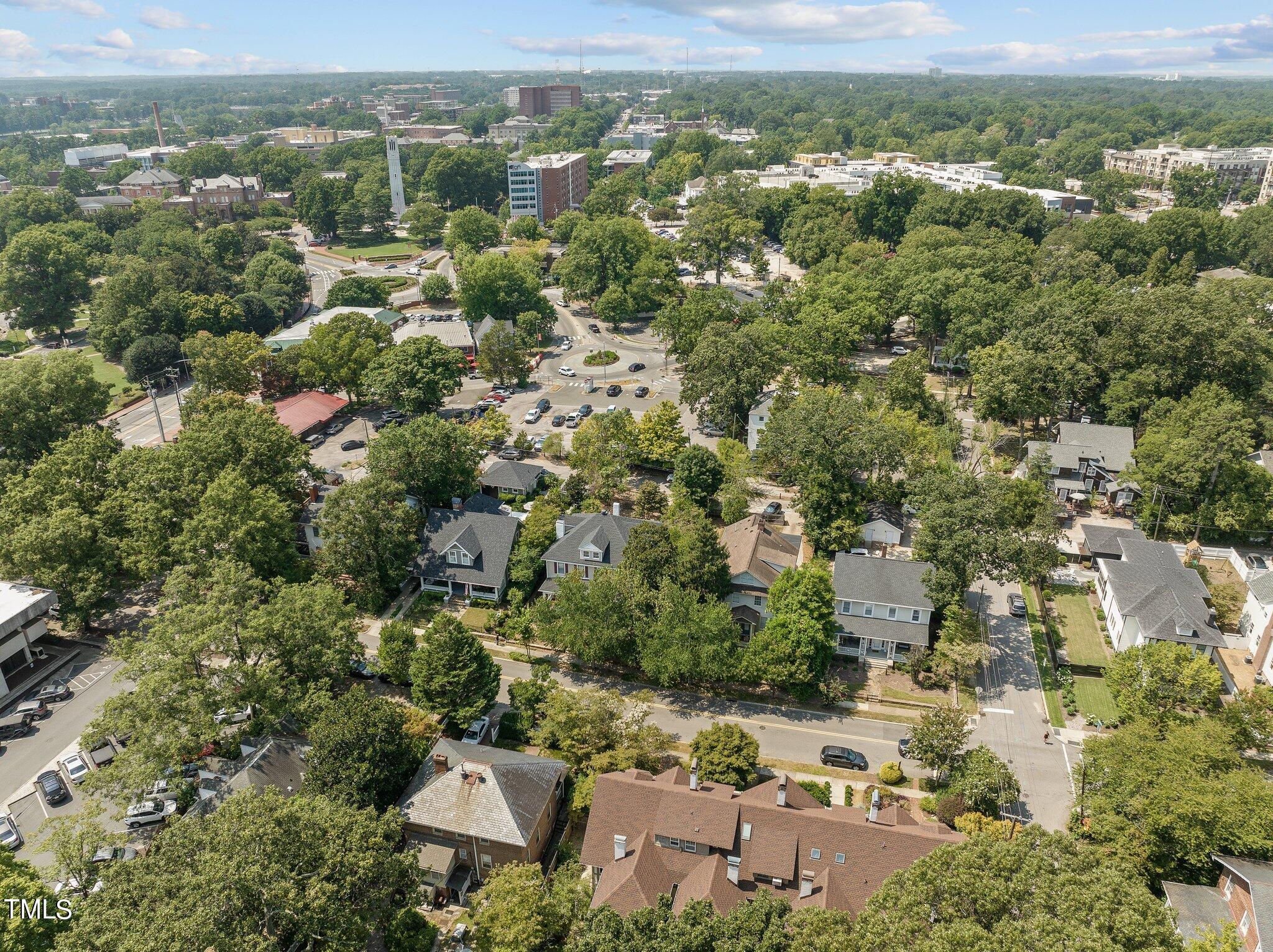 132 Woodburn Road Raleigh, NC 27605 - Photo 53 of 53 an aerial view of a city with lots of residential buildings