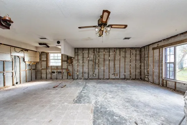a view of a livingroom with a staircase