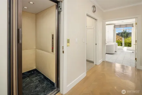 a bedroom with bed and a fireplace