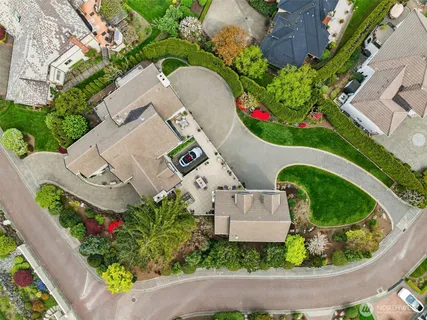 an aerial view of a house