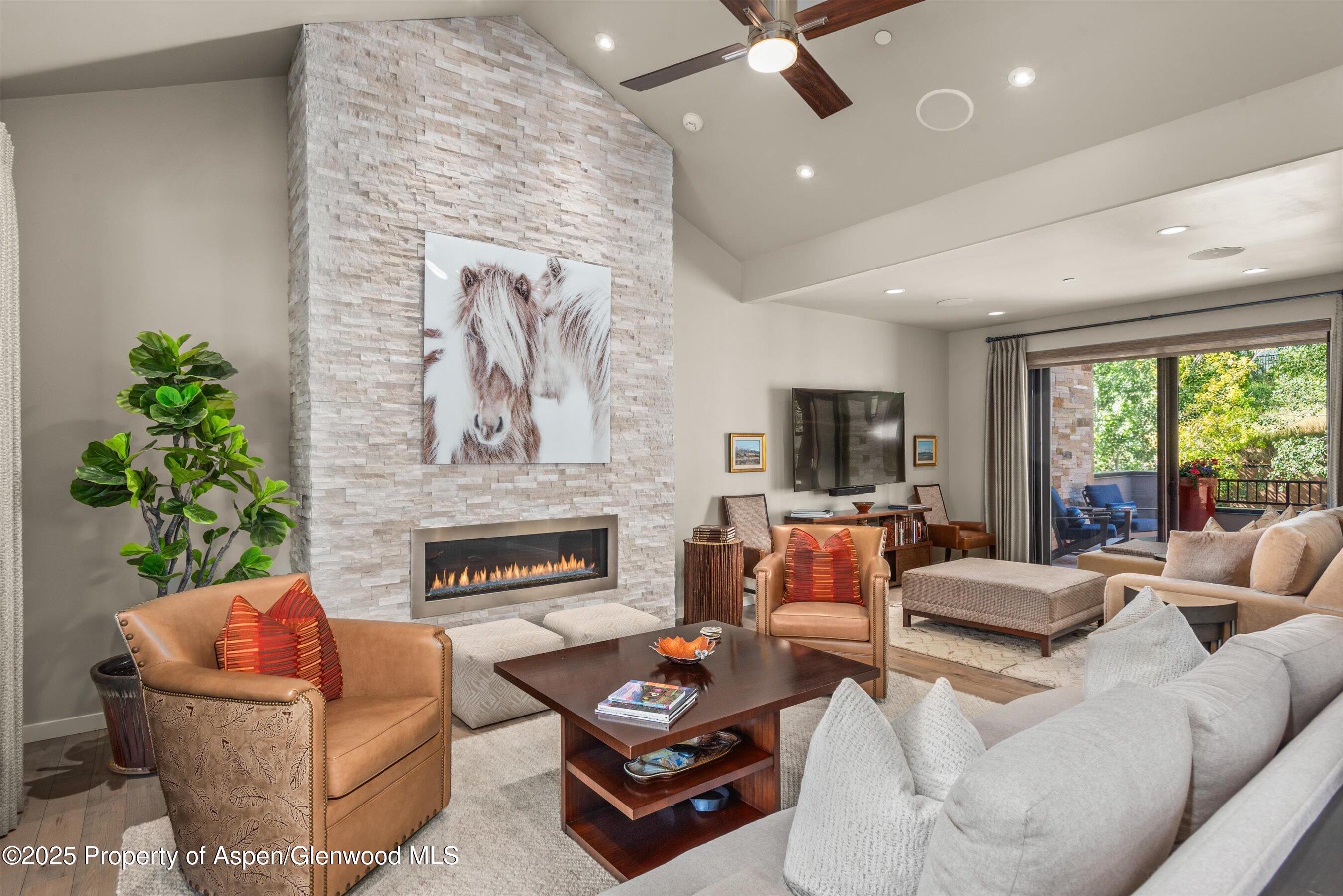 102 Wild Spring Lane Basalt, CO 81621 - Photo 8 of 51 a living room with furniture a fireplace and a flat screen tv