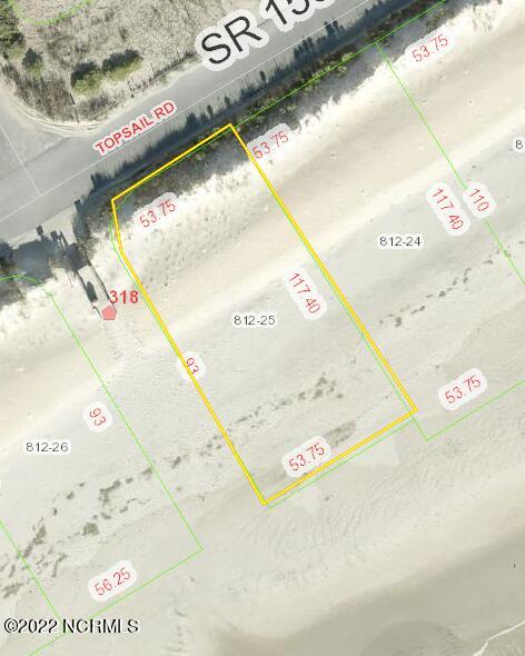 320 Topsail Road North Topsail Beach, NC 28460 - Photo 17 of 27 GIS Aerial with Dimension
