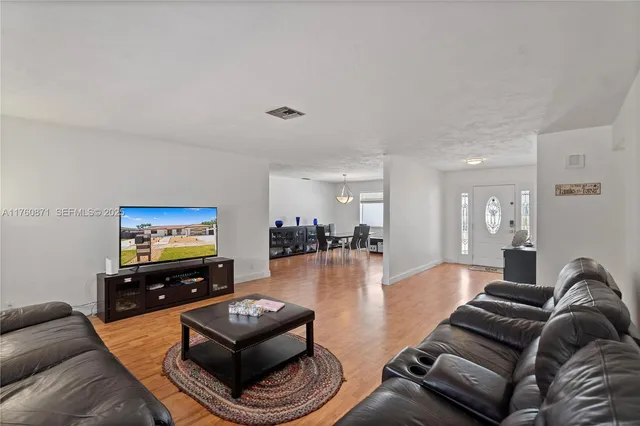 a living room with furniture