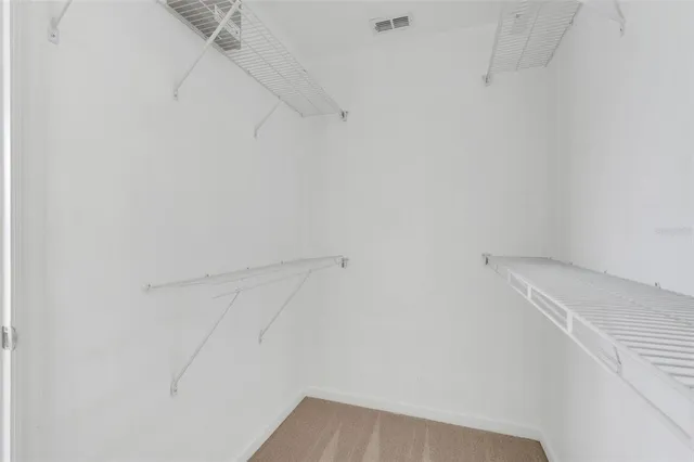 a view of small space with racks on the wall