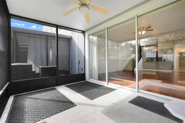 a view of a hallway with entryway