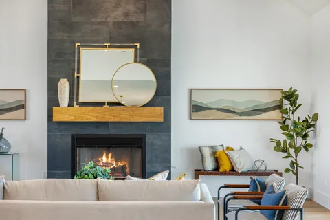 a spacious bathroom with a double vanity sink shower and a mirror
