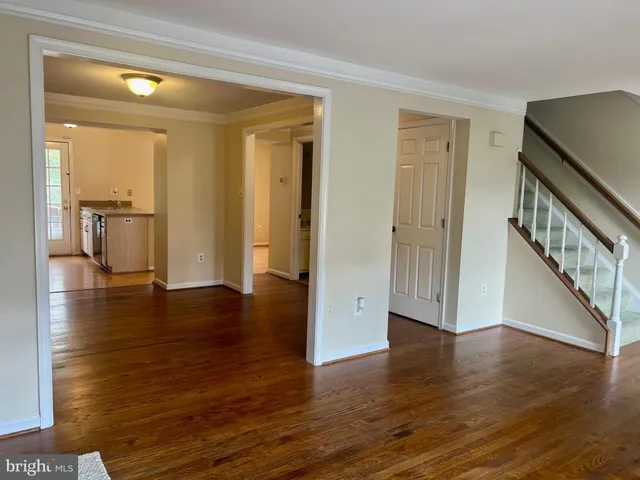 a view of entryway with wooden floor