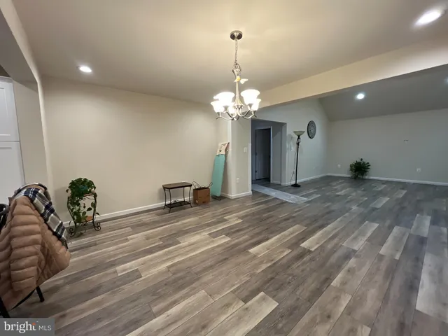 a view of a livingroom with a chandelier
